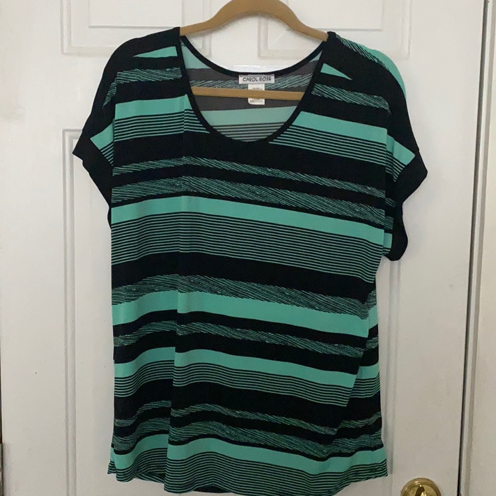 Black and teal Blouse